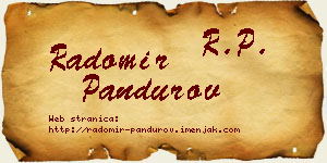 Radomir Pandurov vizit kartica